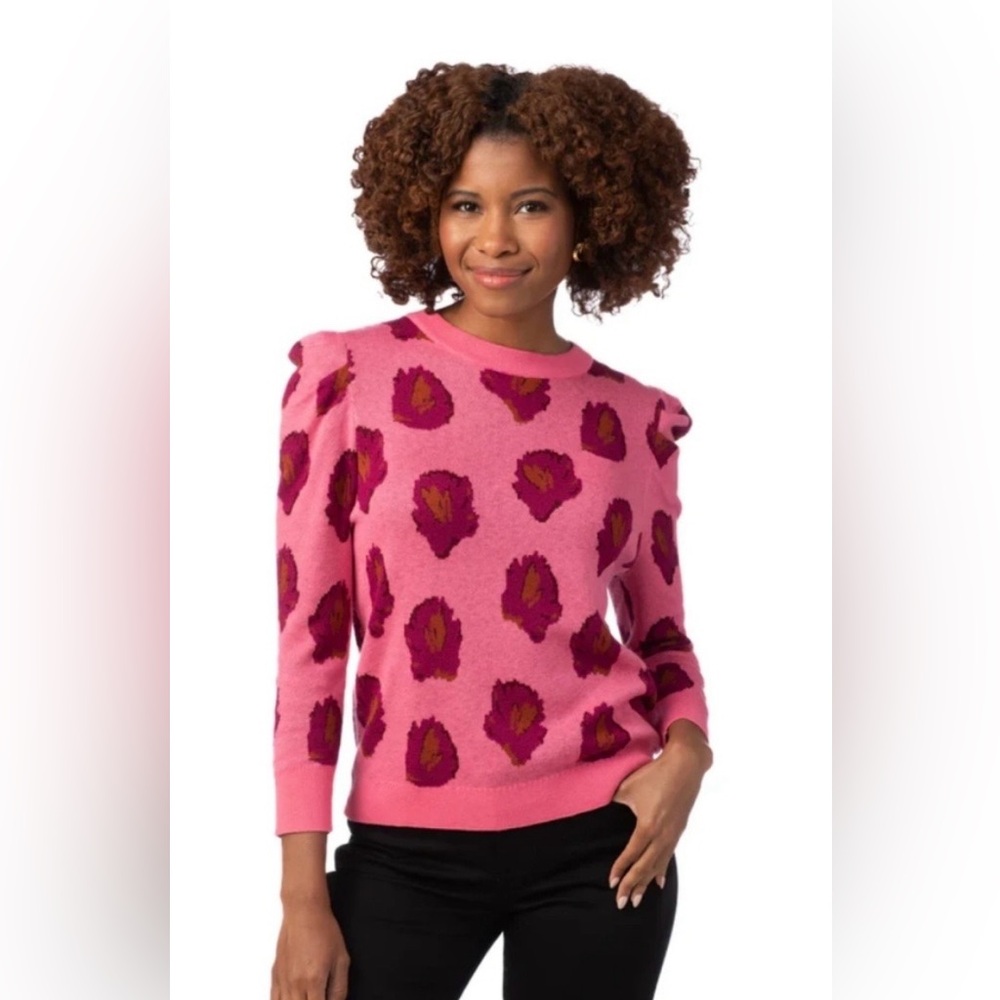 Crosby Bixby Sweater in Pink Blooms Size xS
